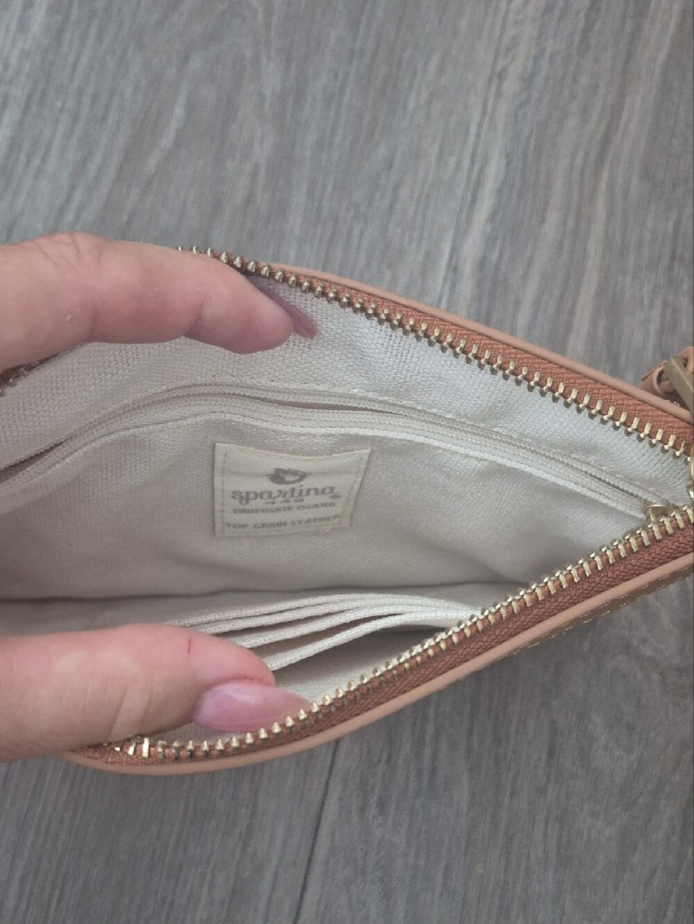 Spartina 449 Woven Straw and Leather Wristlet Clutch in Tan - Picture 4 of 4